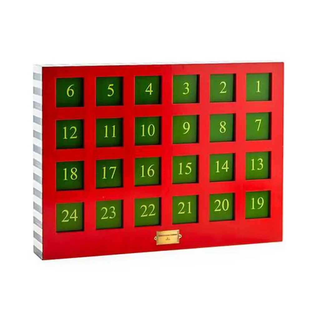 Mackenzie Childs Wood Advent Calendar Holiday Farmhouse Refillable New